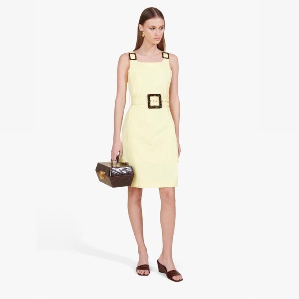 STAUD Radar Belted Dress Yellow